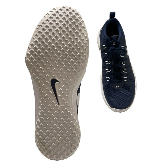 Nike Flywire Men’s Size 8.5 Lunarlon Dark Blue & White Sneakers - Picture 1 of 6